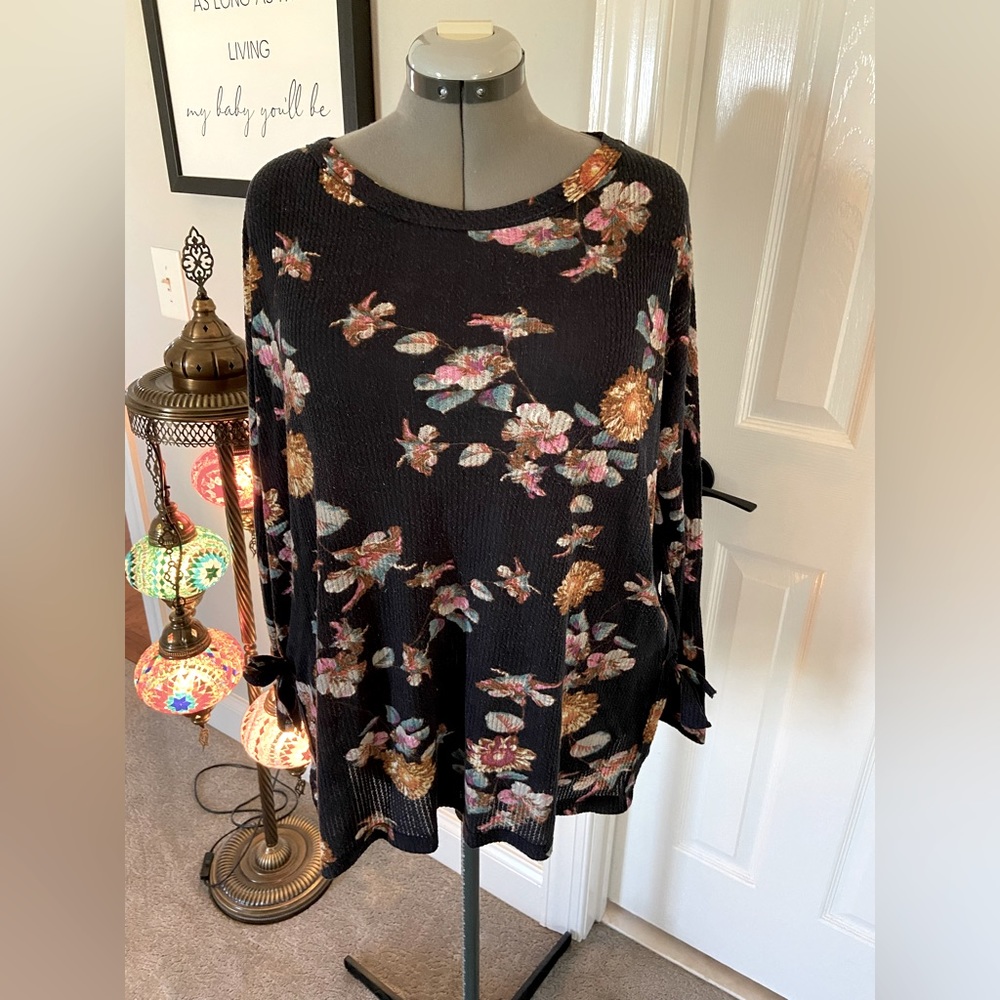 Her Entire Name Says Grace - Floral Long Sleeve Blouse Shirt